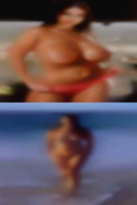 Nude woman fly fishing.